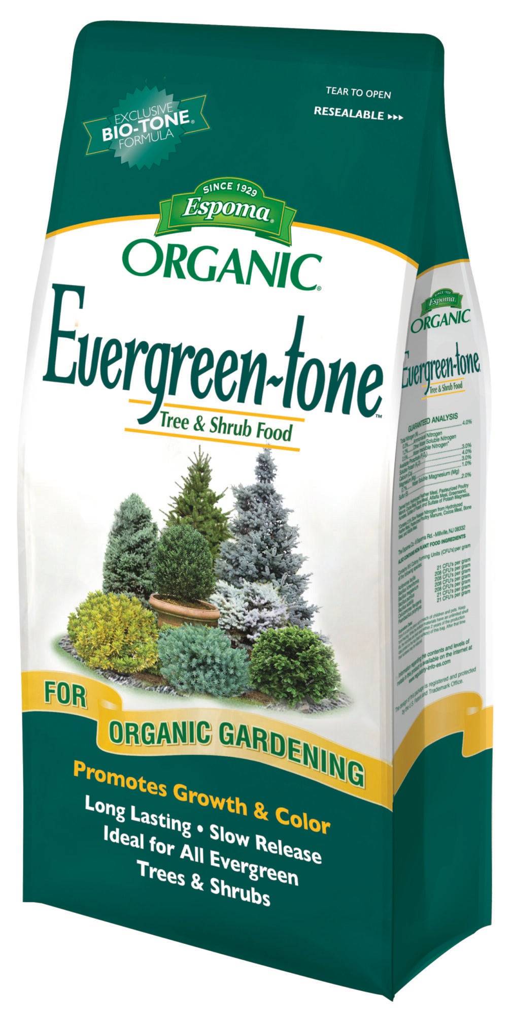 best fertilizer for outdoor plants and shrubs Espoma Organic Evergreen Tone 8lb – wallacegardencenter