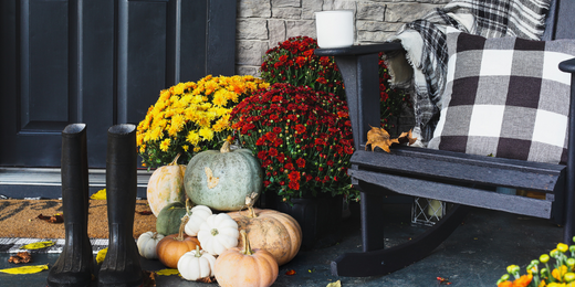 Wallace's Garden Center-Bettendorf-Fall Fabulous-front porch decorated for fall-pumpkins-mums
