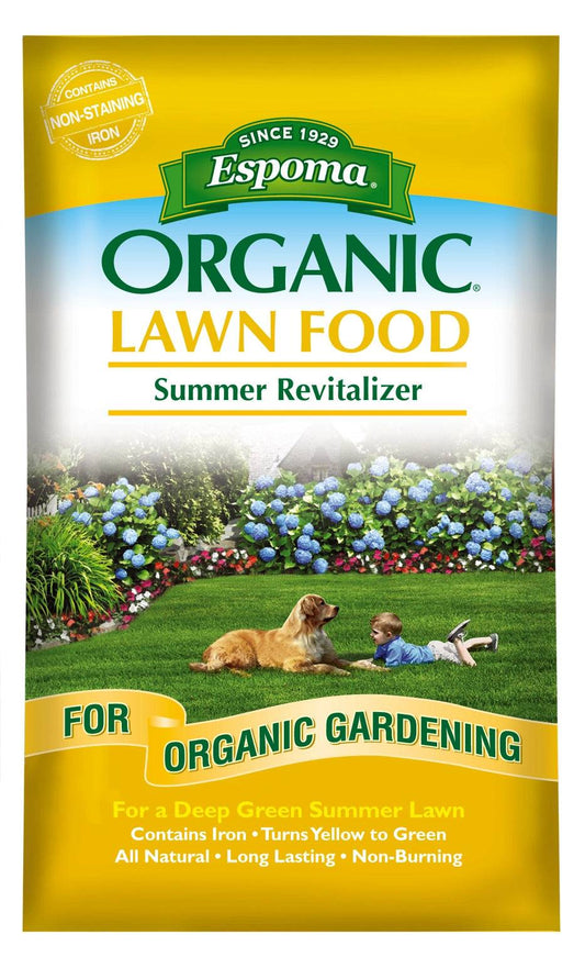 Espoma Organic Lawn Food Summer Revitalizer 30 lb Bag wallacegardencenter