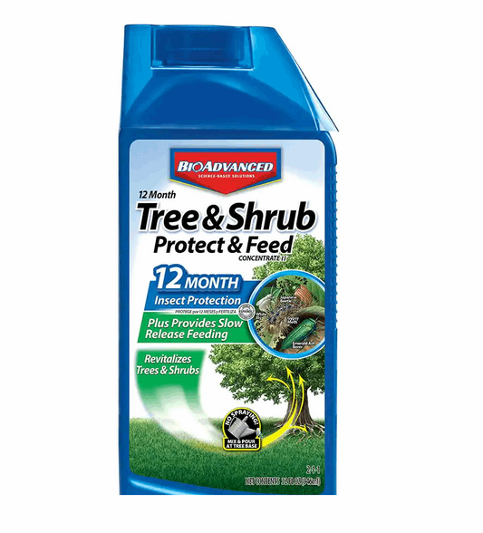 Bio Advanced 12 Month Tree & Shrub Protect & Feed 32oz Concentrate - Wallace's Garden Center