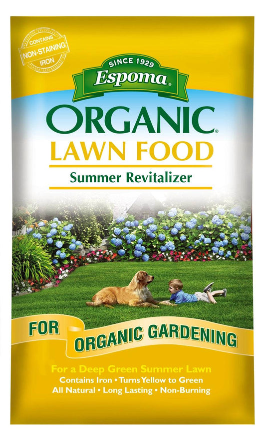 Espoma Organic Lawn Food Summer Revitalizer 30 lb Bag - Wallace's Garden Center